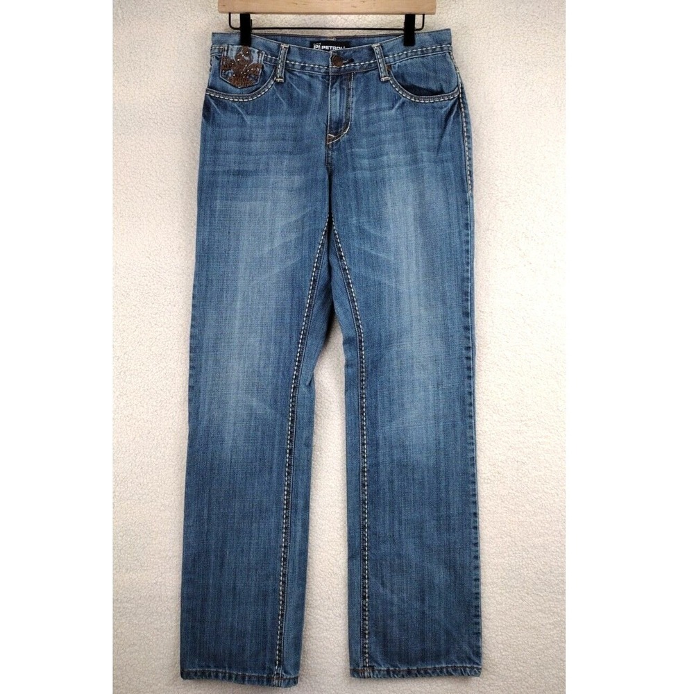 Petrol Nikki Jeans Womens 28x34 (actual‎ 32x33) Blue Mid Rise Western